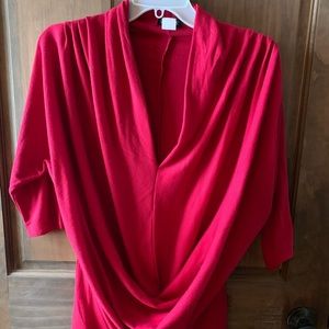 Low neckline red sweater